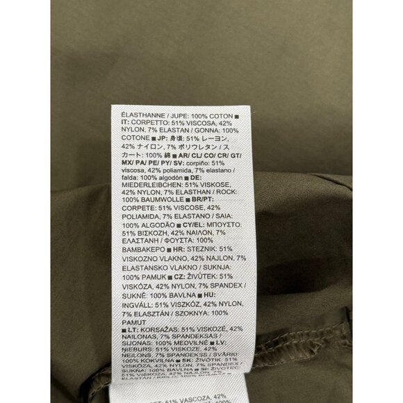 Banana Republic Drop-Waist Midi Dress Sleeveless Cotton Olive Green Size M NEW - Picture 7 of 8